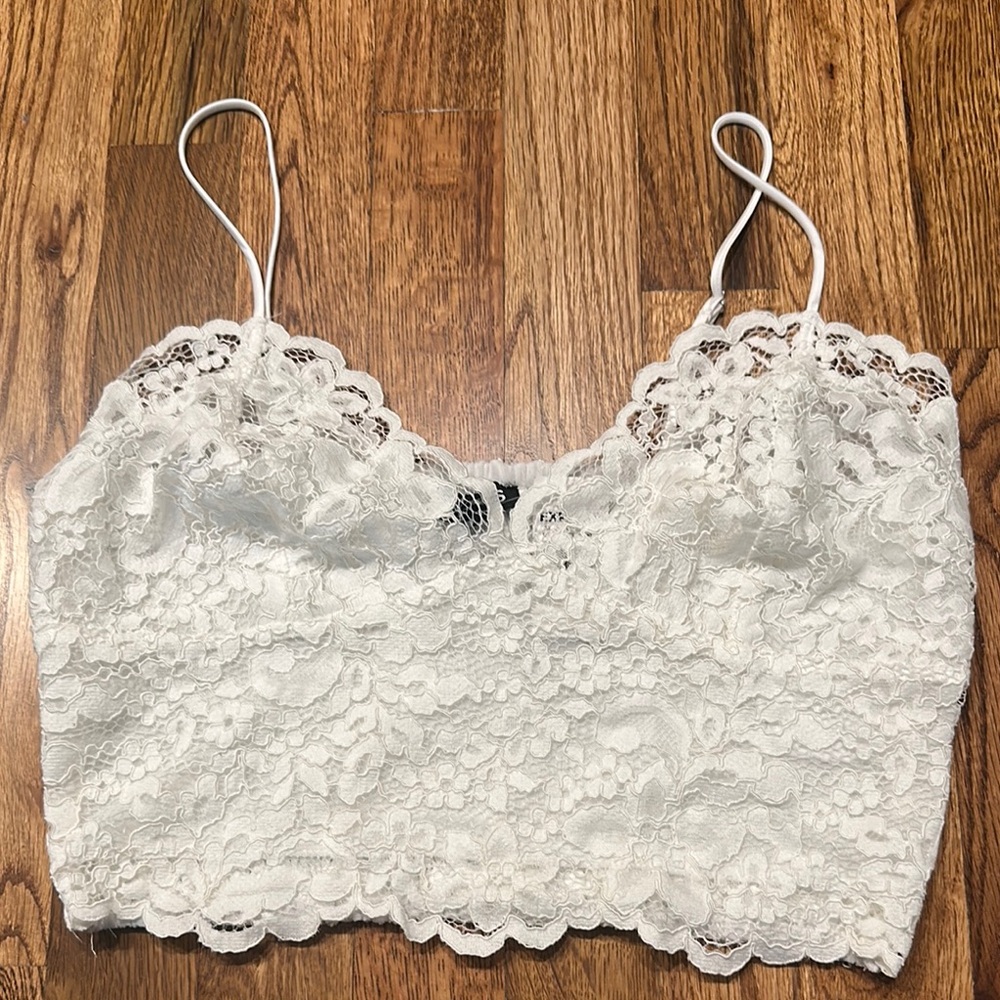 NWT- Express Small White Lace Crop Top